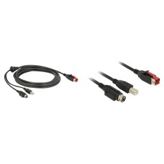 DeLOCK 8 Pin USB PlusPower 3m - High-Quality Reinforced USB Cable (24V, Male) to 4 Pin USB Type B & 3 Pin Power Mini-DIN (Male) 